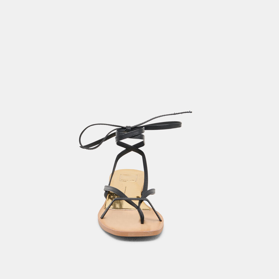 rudie sandalen aus schwarzem leder