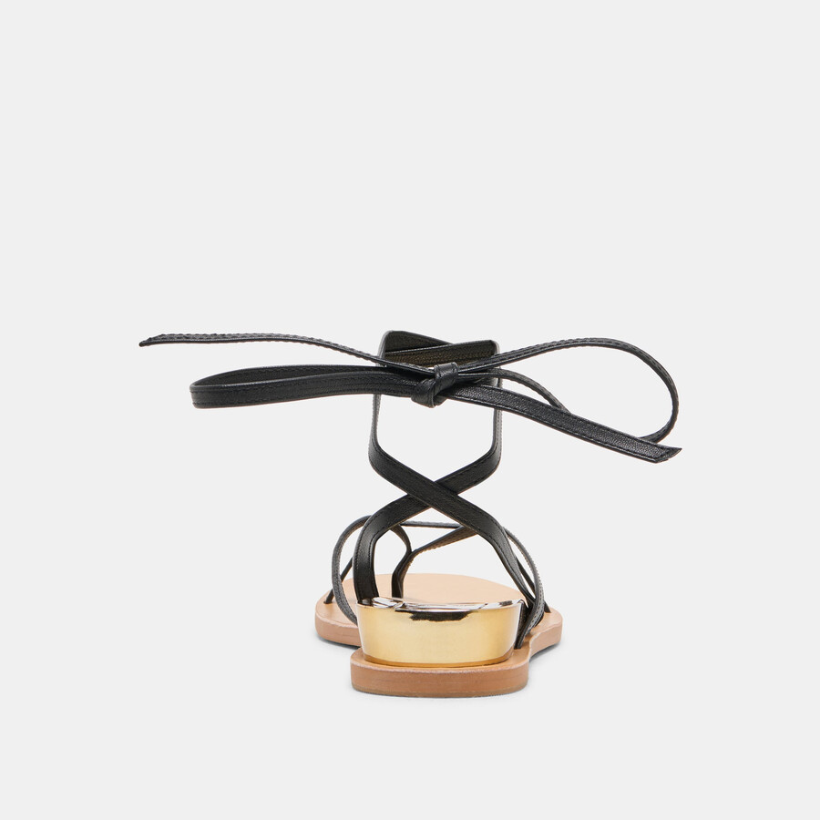 rudie sandalen aus schwarzem leder