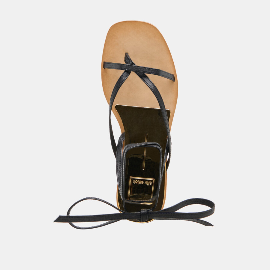 rudie sandalen aus schwarzem leder