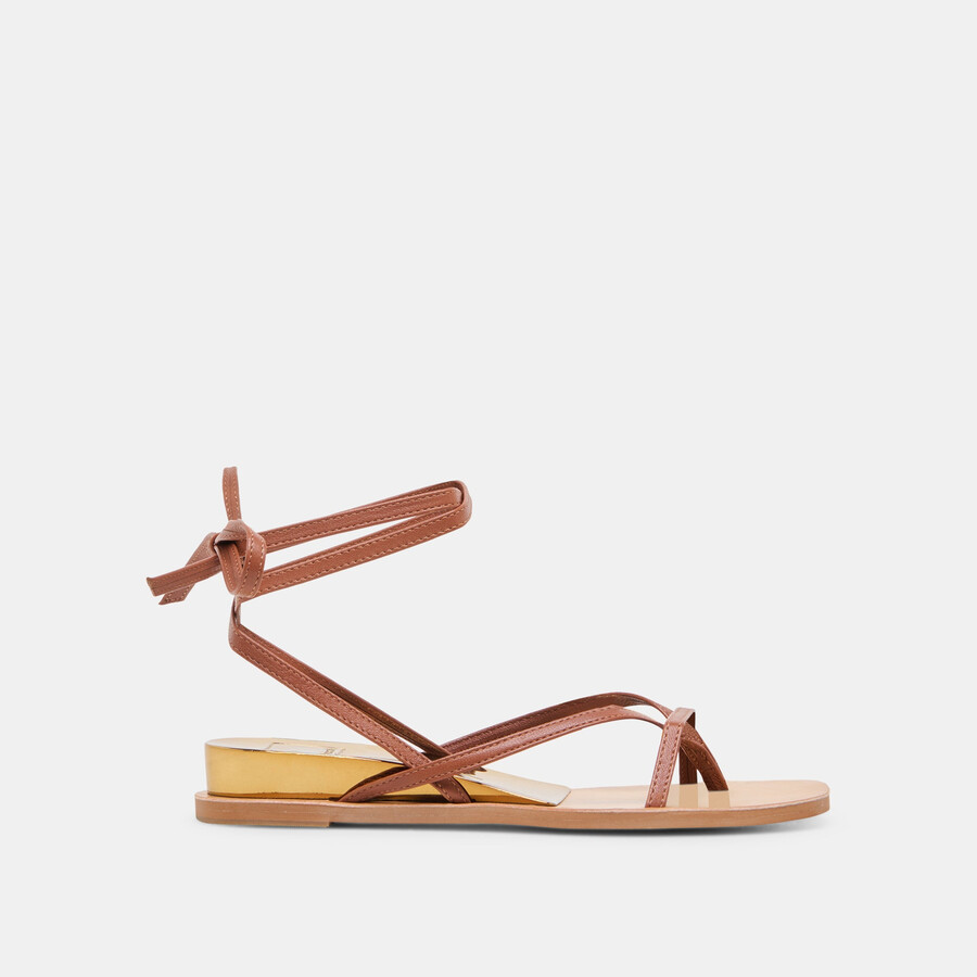 rudie sandalen aus cognacfarbenem leder