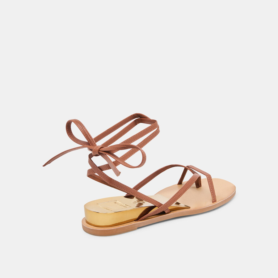rudie sandalen aus cognacfarbenem leder