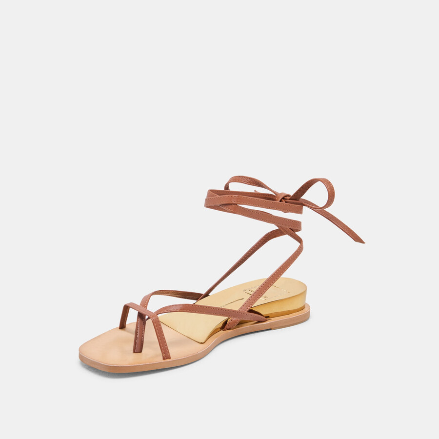 rudie sandalen aus cognacfarbenem leder