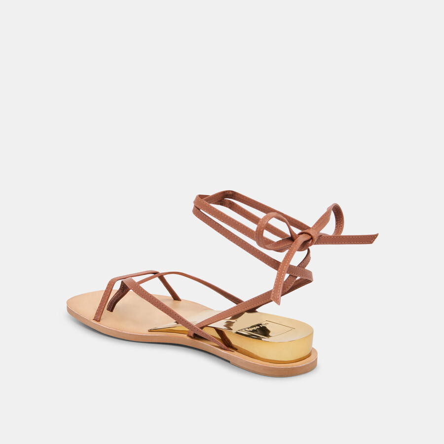 rudie sandalen aus cognacfarbenem leder