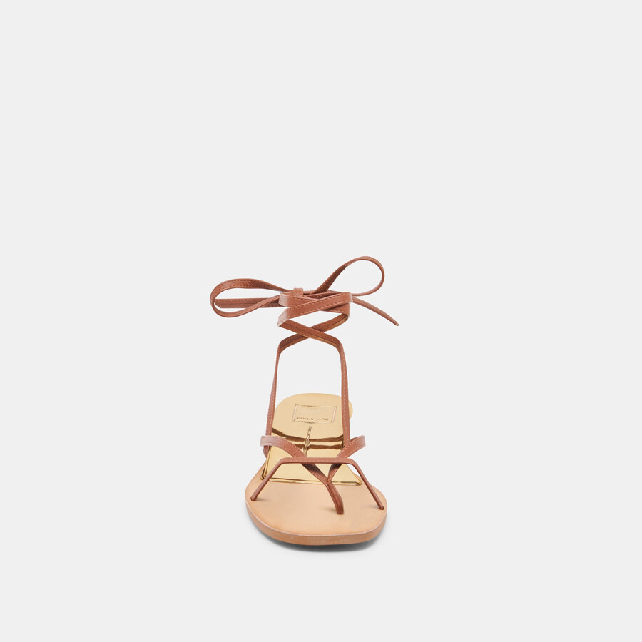 rudie sandalen aus cognacfarbenem leder