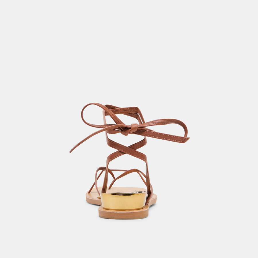 rudie sandalen aus cognacfarbenem leder