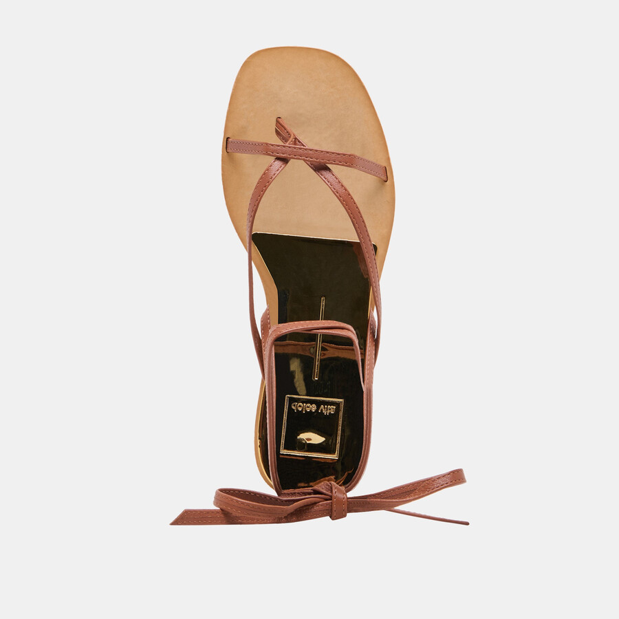 rudie sandalen aus cognacfarbenem leder