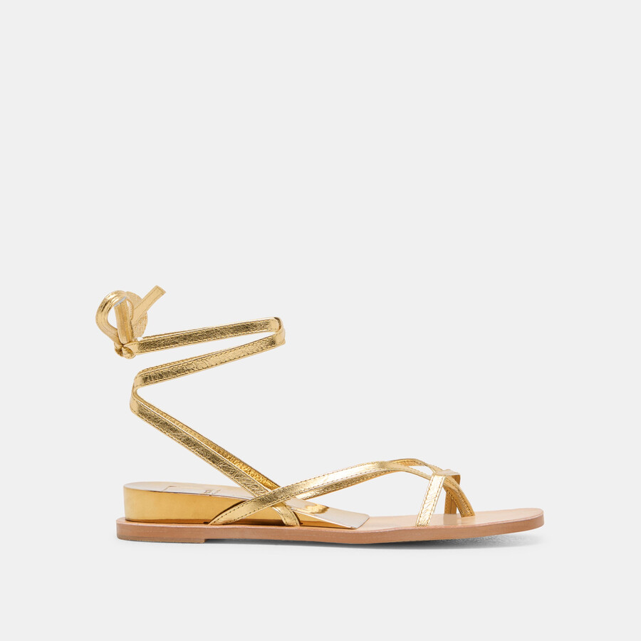 rudie sandalen dunkelgold metallic-leder