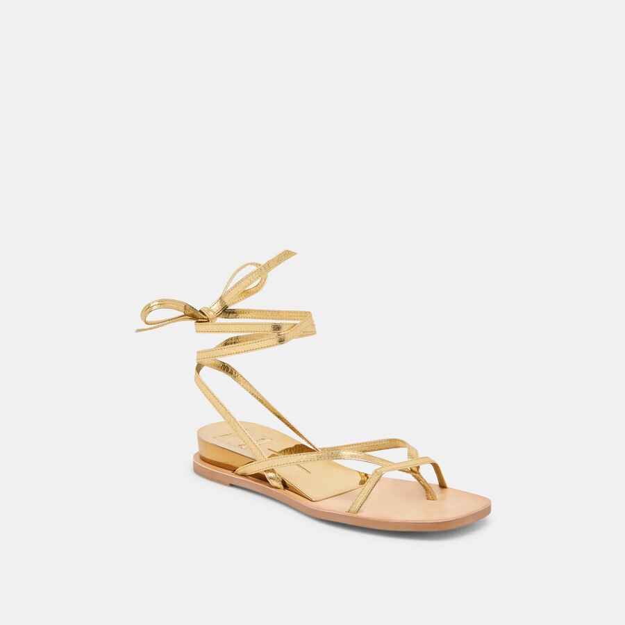 rudie sandalen dunkelgold metallic-leder