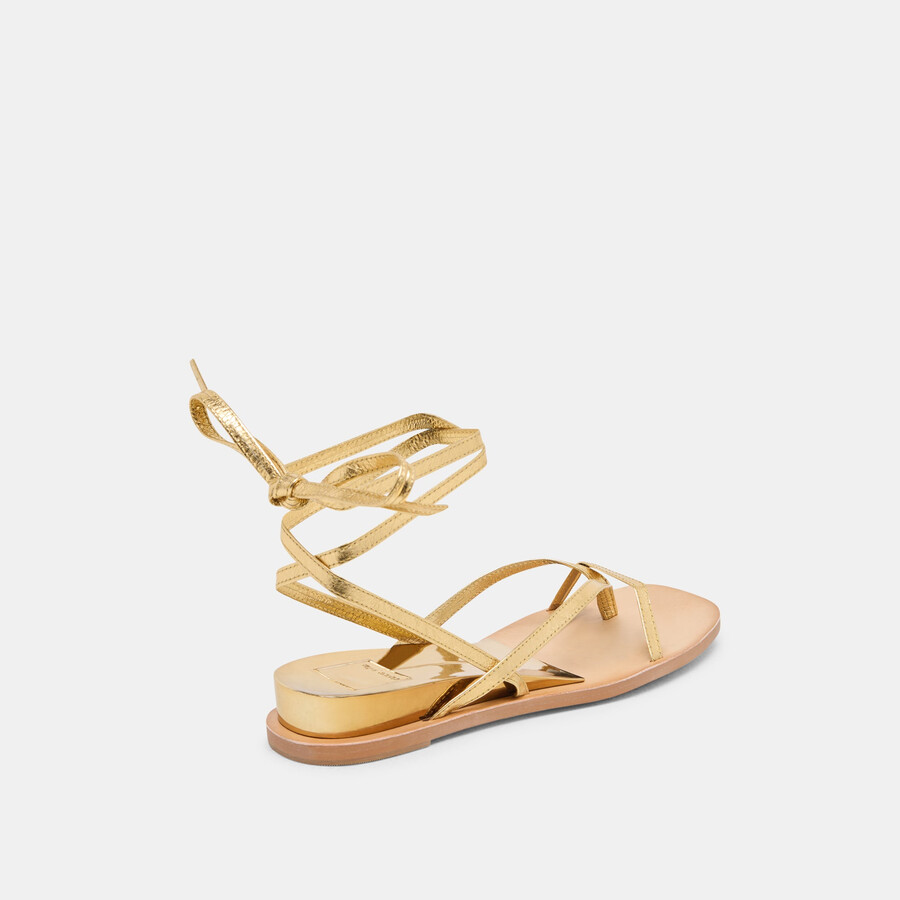rudie sandalen dunkelgold metallic-leder