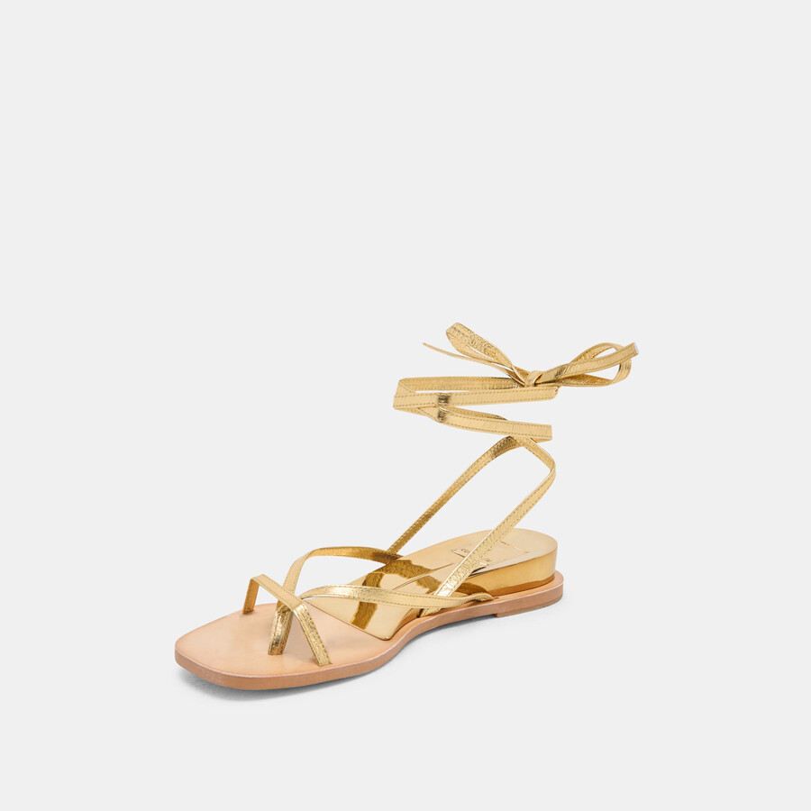 rudie sandalen dunkelgold metallic-leder