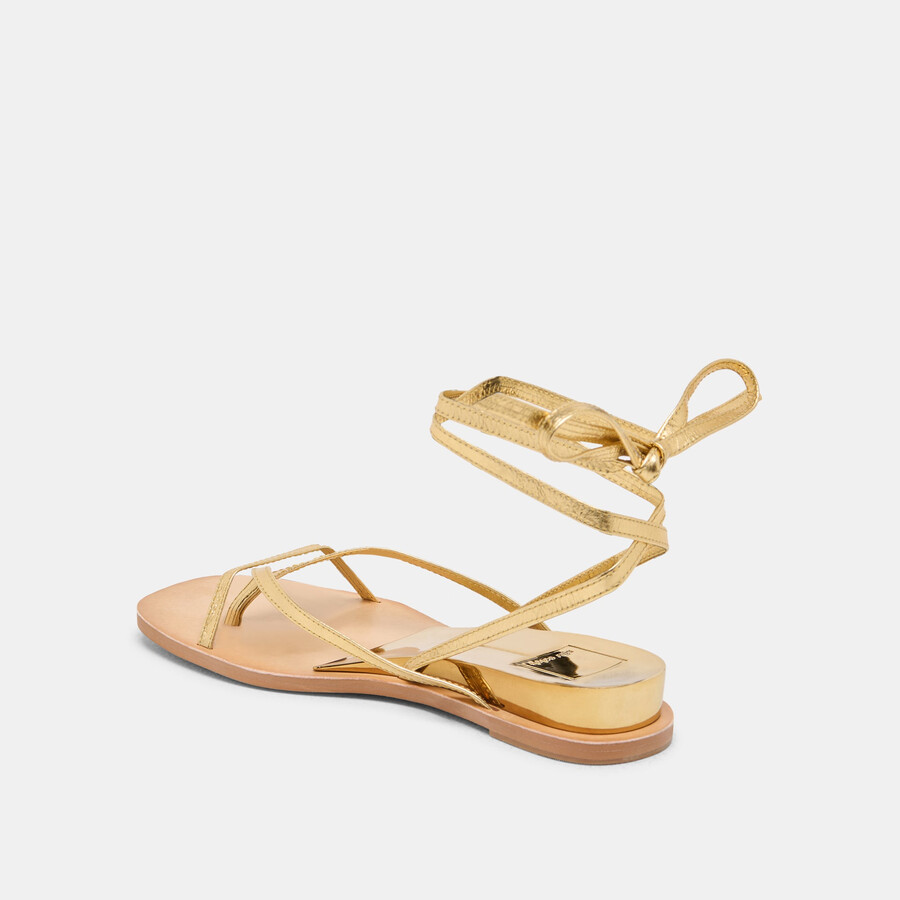 rudie sandalen dunkelgold metallic-leder