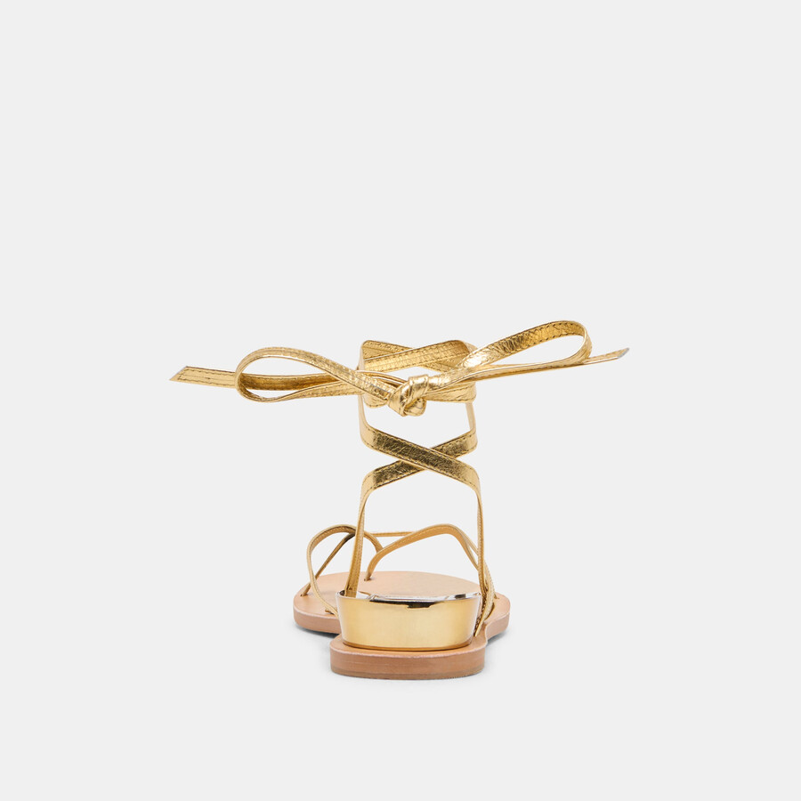 rudie sandalen dunkelgold metallic-leder