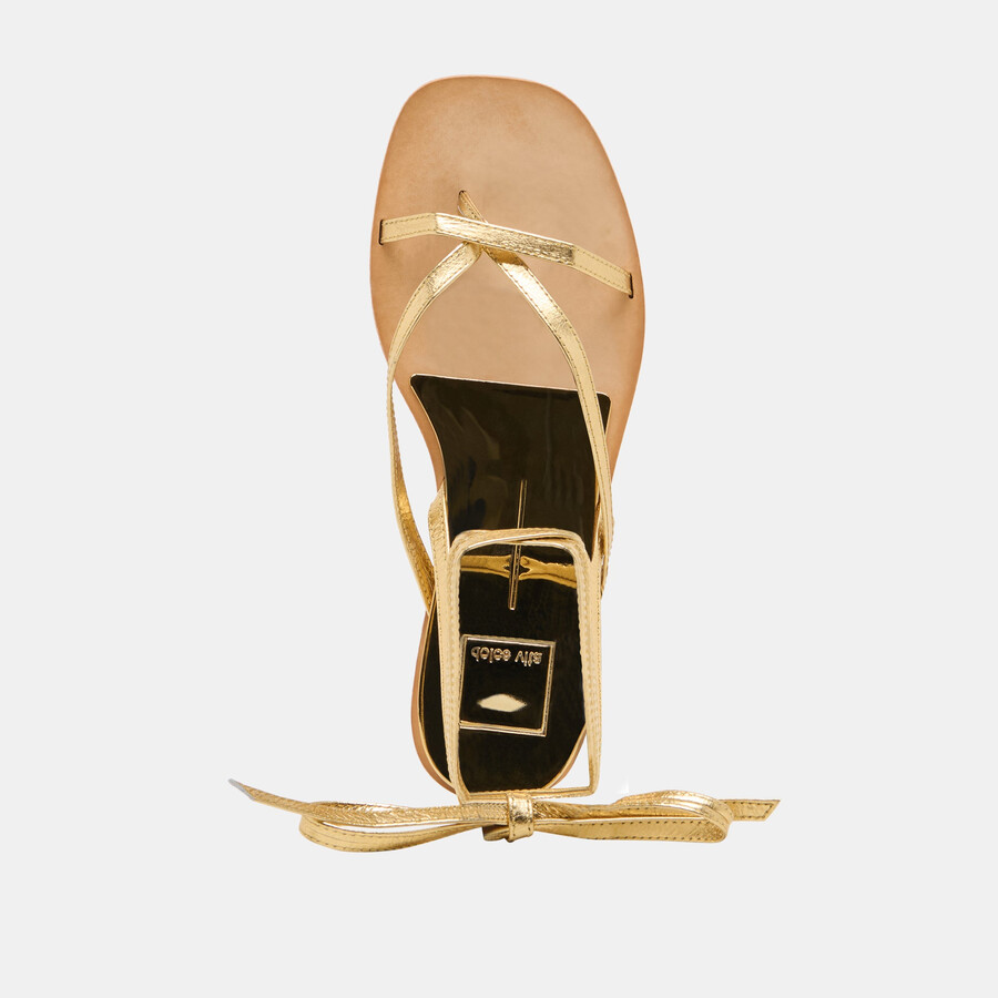 rudie sandalen dunkelgold metallic-leder