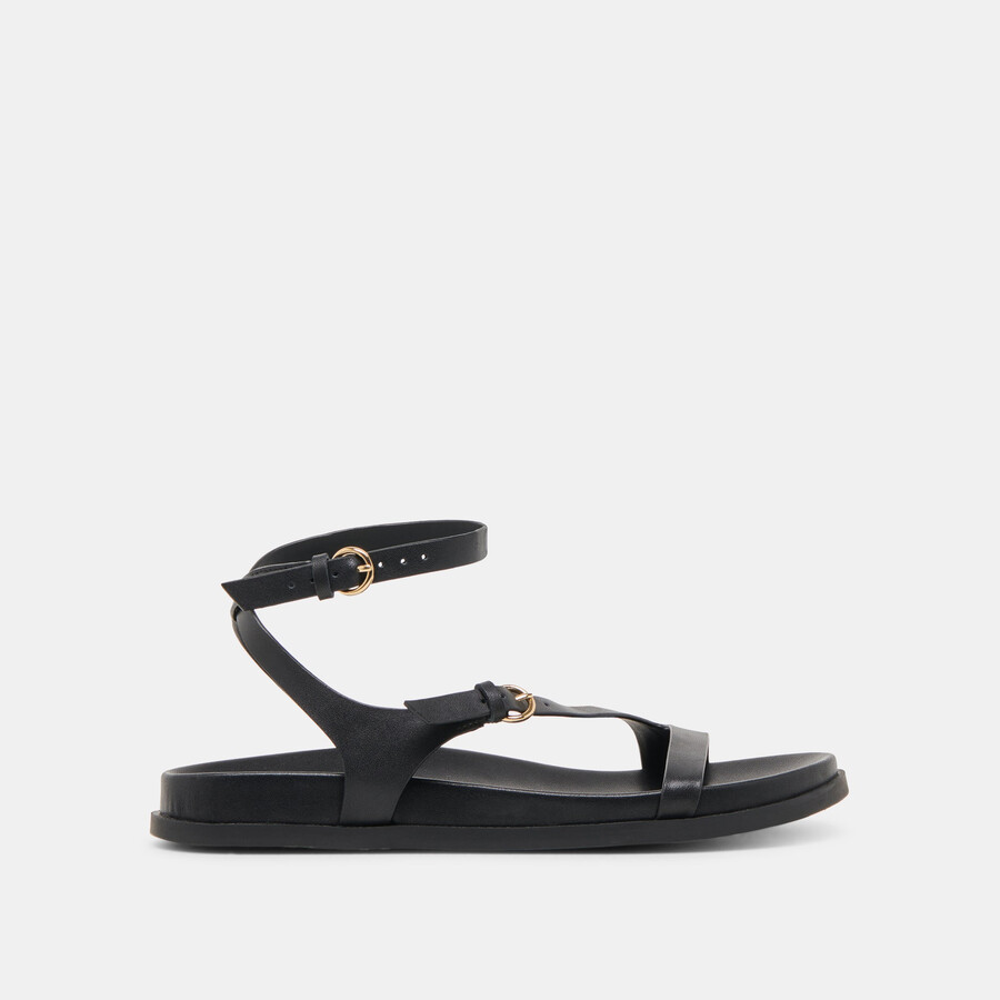 darlis sandalen aus schwarzem leder