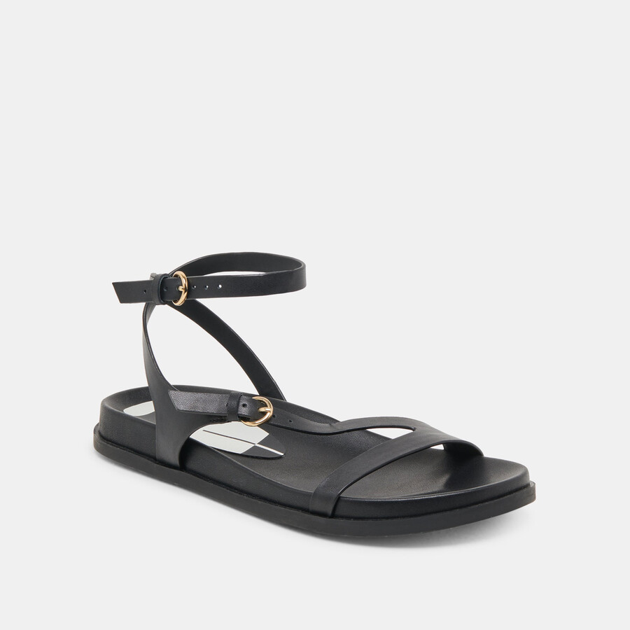 darlis sandalen aus schwarzem leder