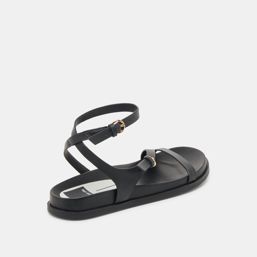 darlis sandalen aus schwarzem leder