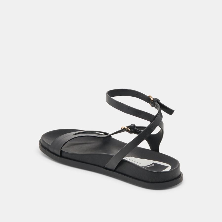 darlis sandalen aus schwarzem leder