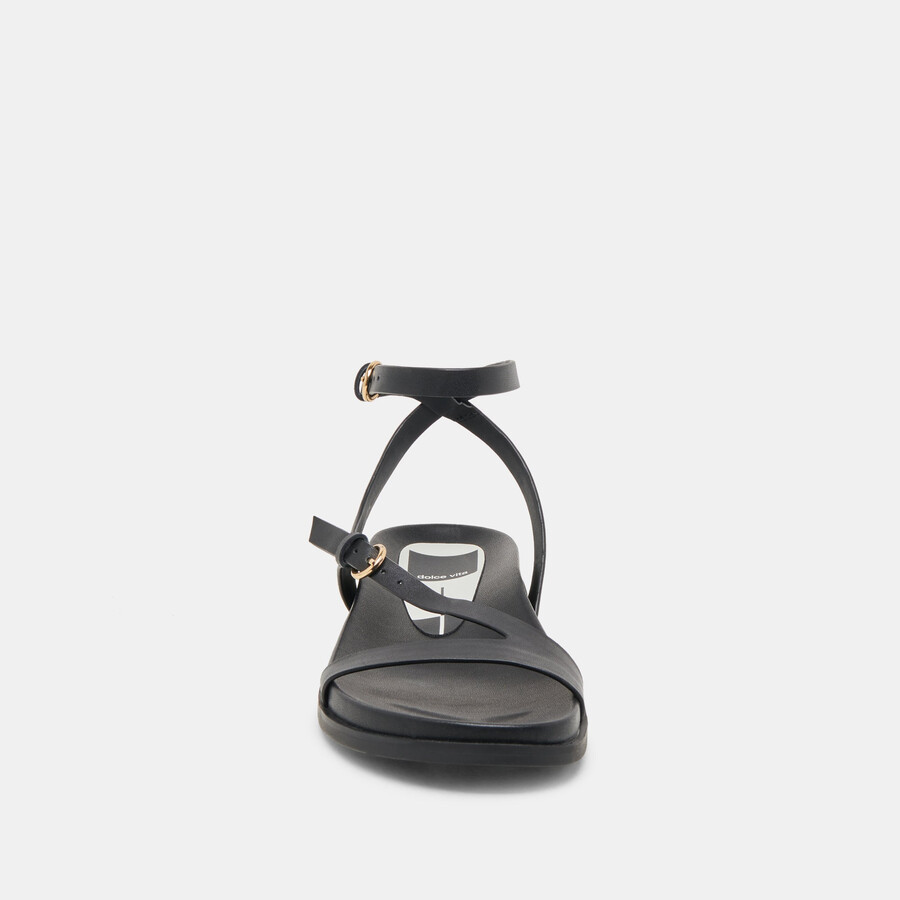 darlis sandalen aus schwarzem leder