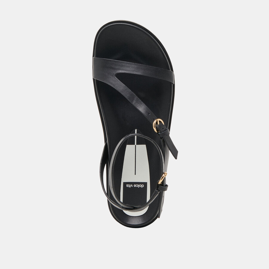 darlis sandalen aus schwarzem leder
