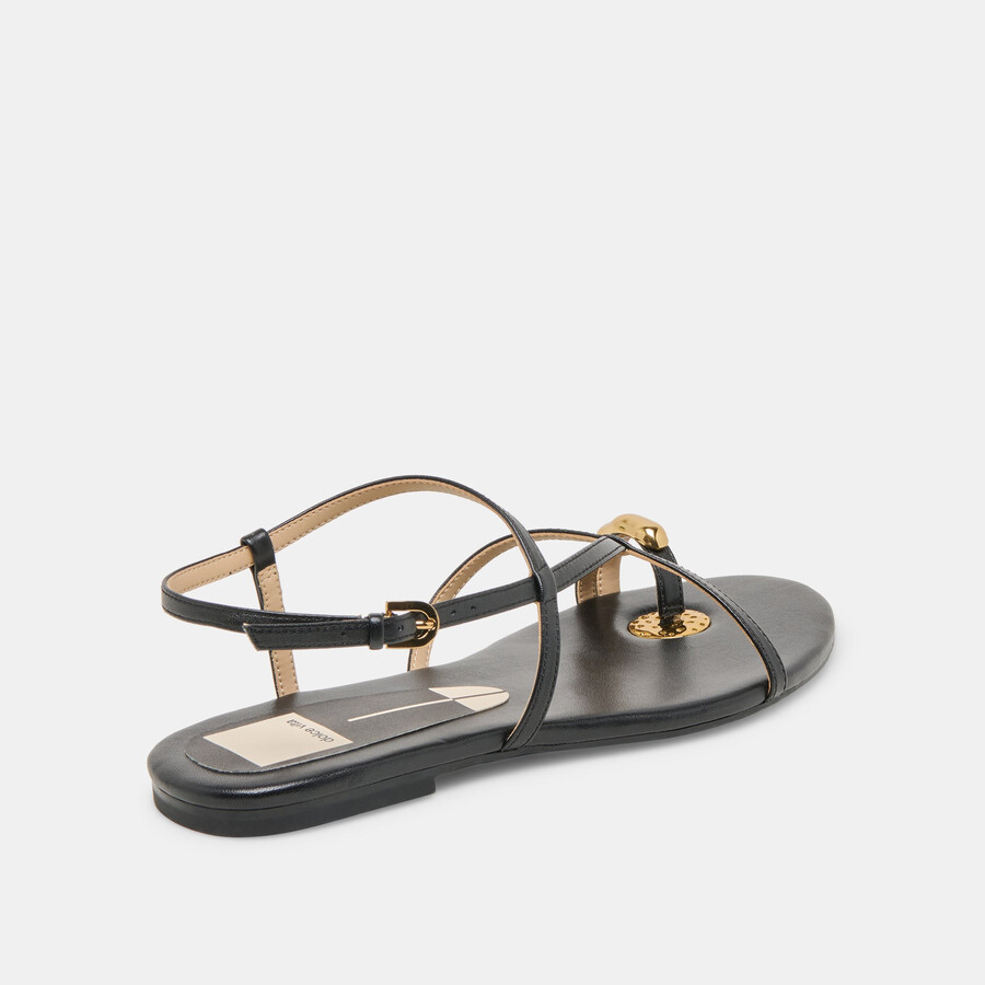 kesha sandalen aus schwarzem leder