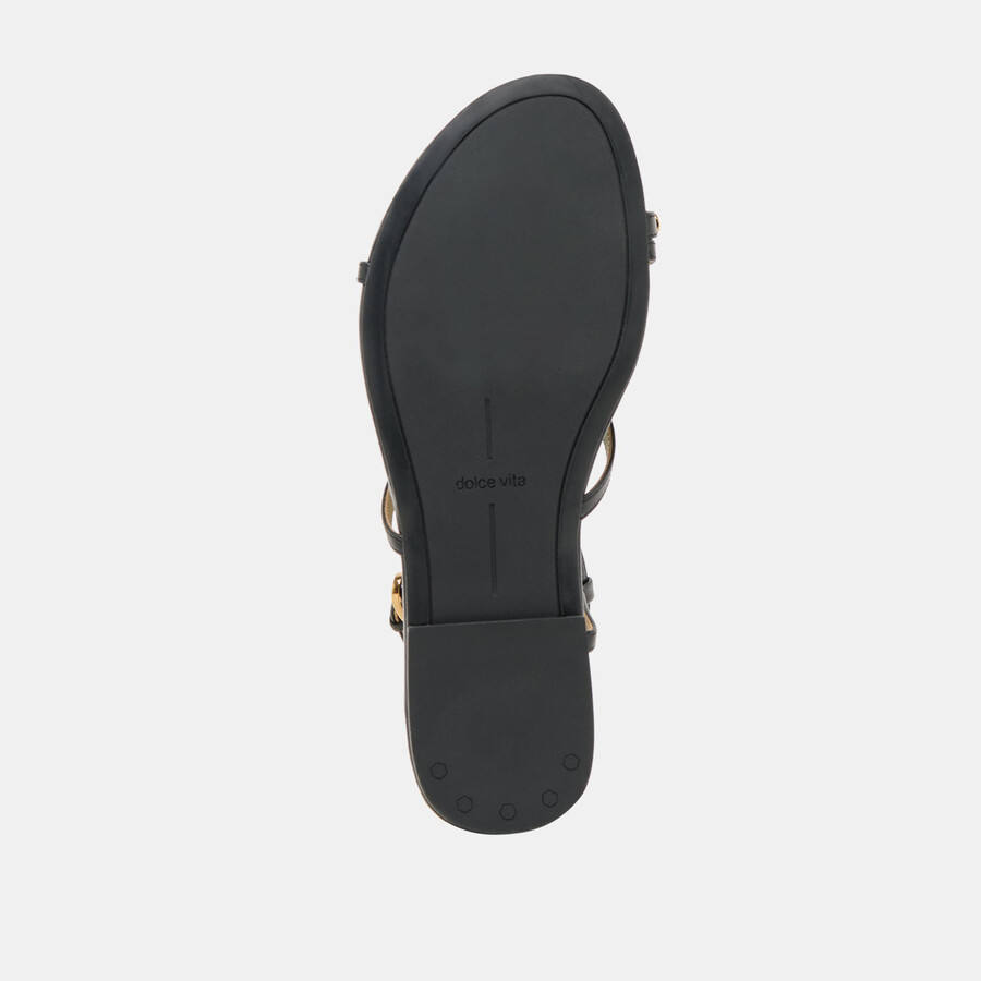 kesha sandalen aus schwarzem leder
