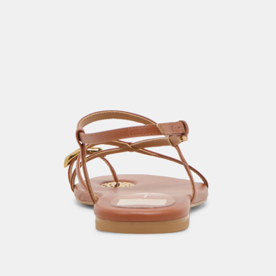 kesha sandalen aus cognacfarbenem leder