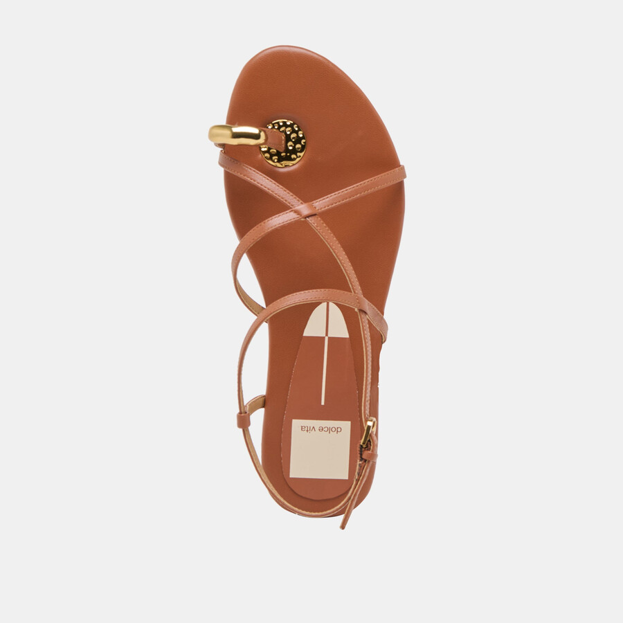 kesha sandalen aus cognacfarbenem leder