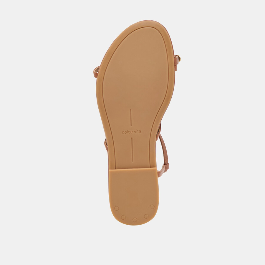 kesha sandalen aus cognacfarbenem leder