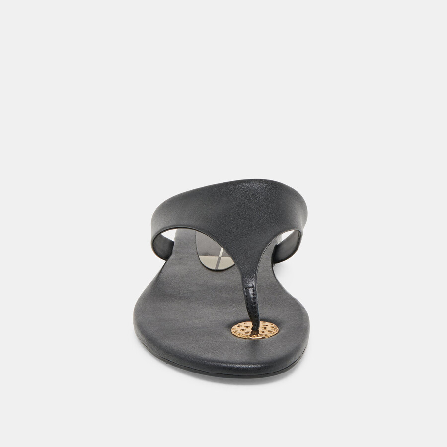 kittle sandalen aus schwarzem leder