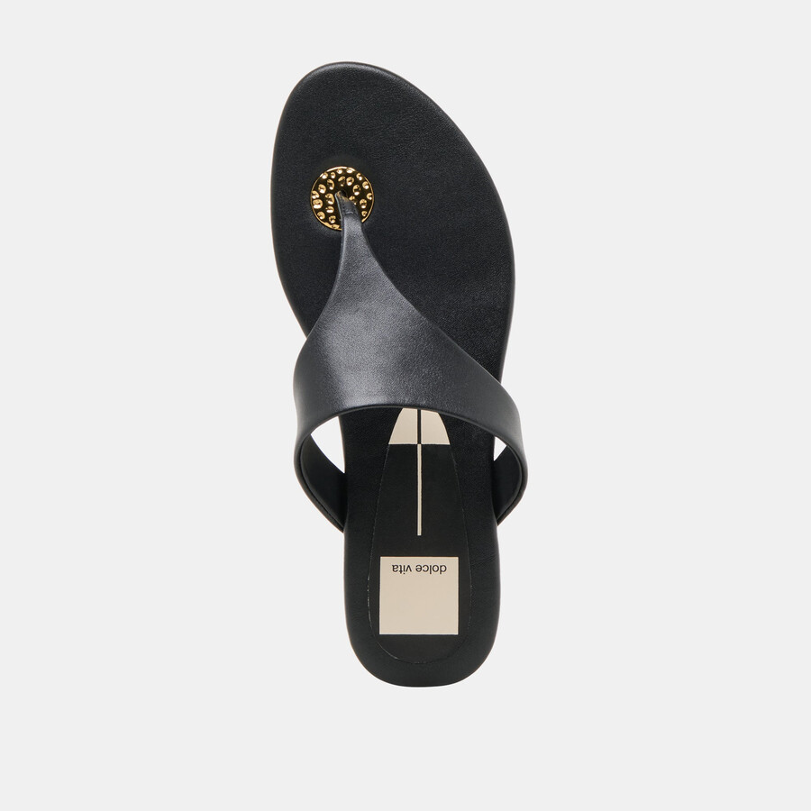 kittle sandalen aus schwarzem leder
