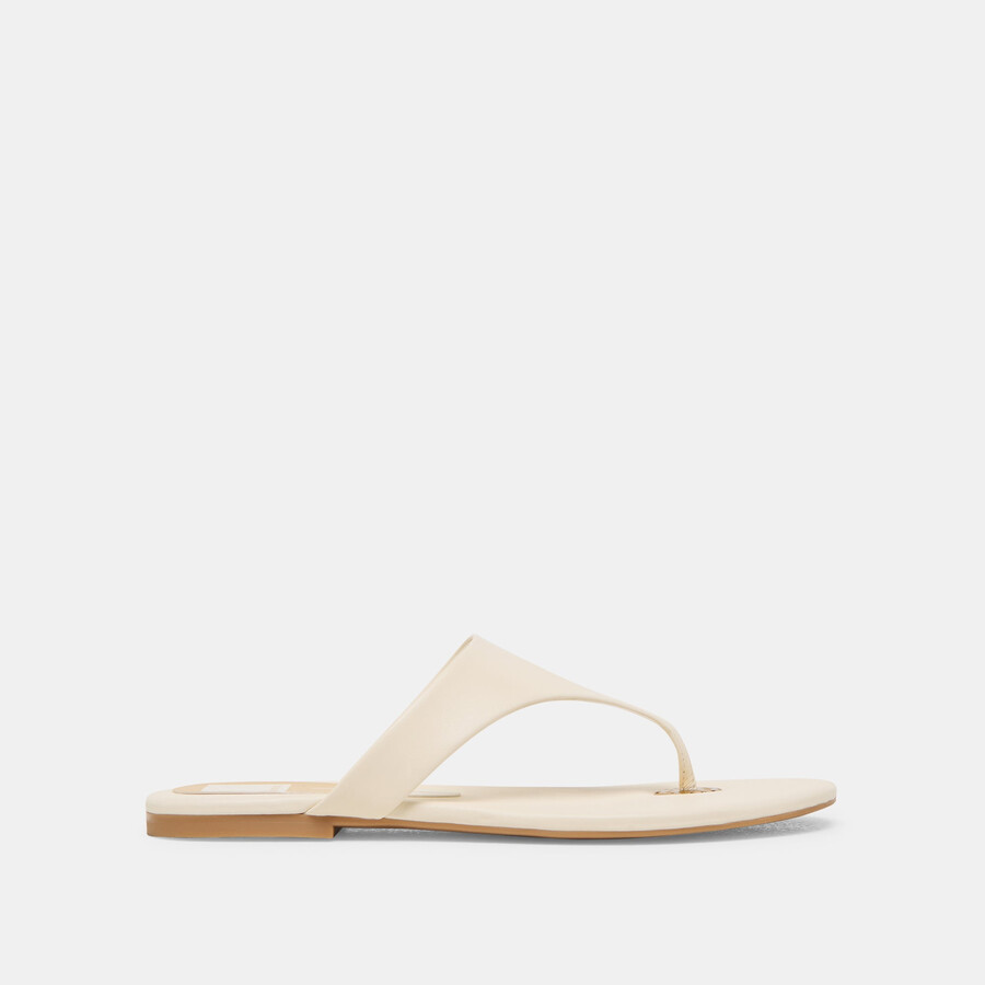 kittle sandalen aus cremefarbenem leder