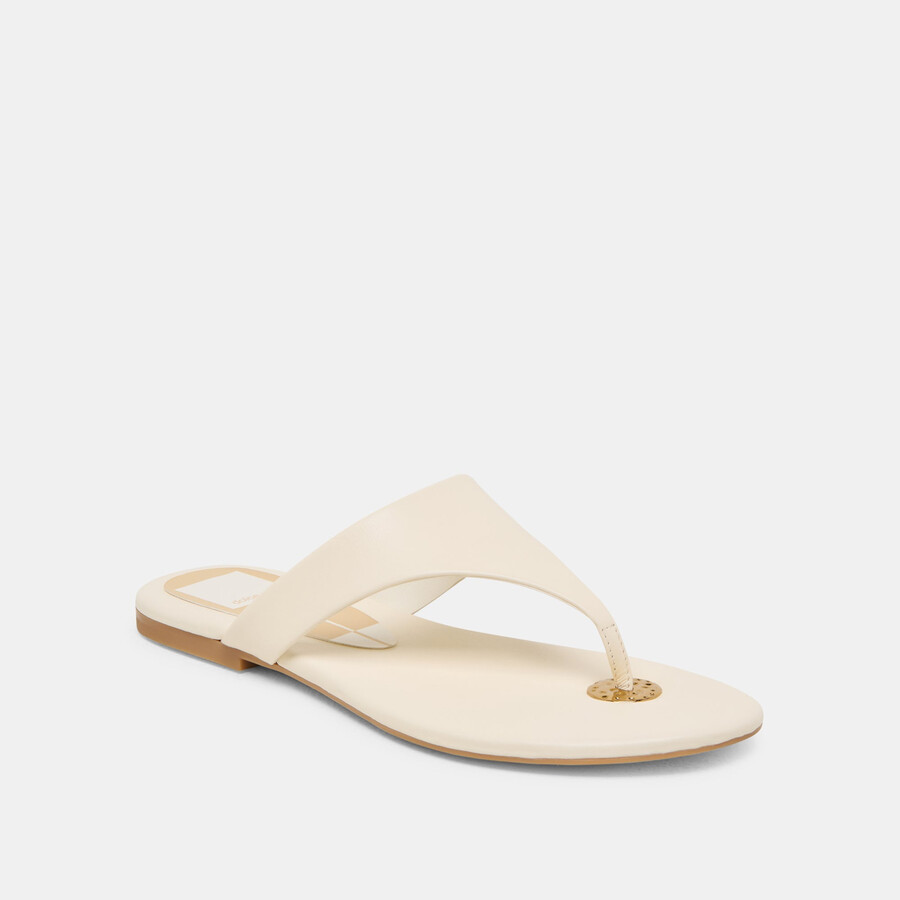 kittle sandalen aus cremefarbenem leder