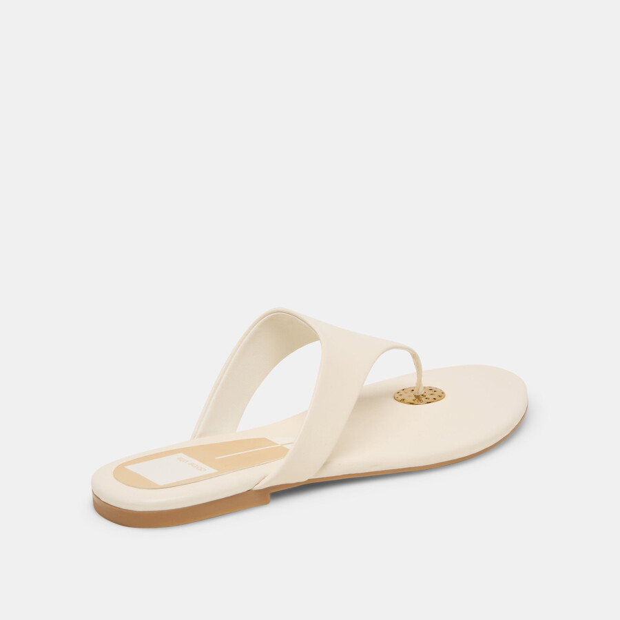 kittle sandalen aus cremefarbenem leder