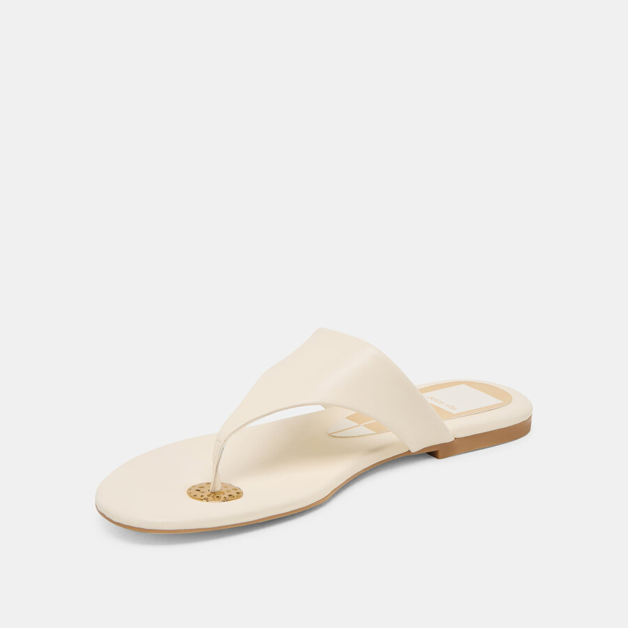 kittle sandalen aus cremefarbenem leder