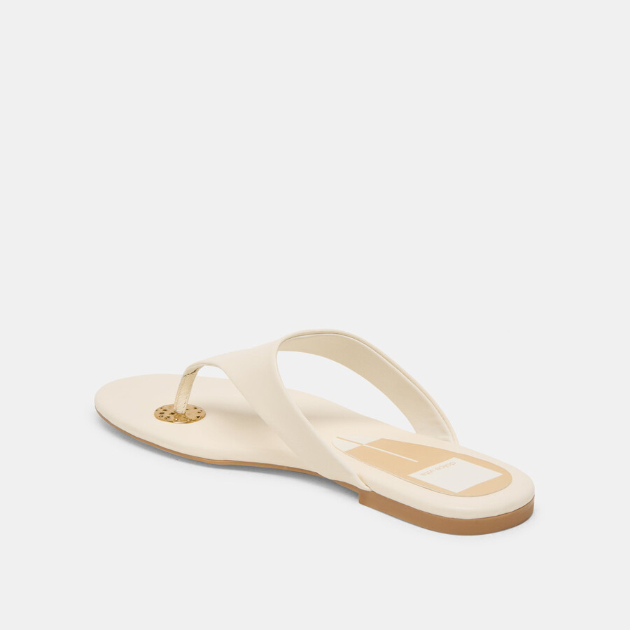 kittle sandalen aus cremefarbenem leder