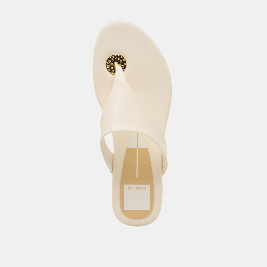 kittle sandalen aus cremefarbenem leder