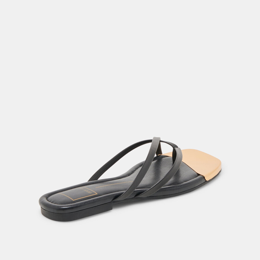 laguna sandalen aus schwarzem leder