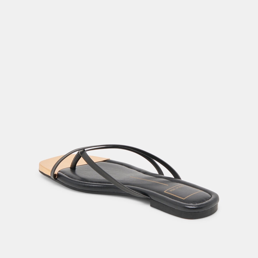 laguna sandalen aus schwarzem leder