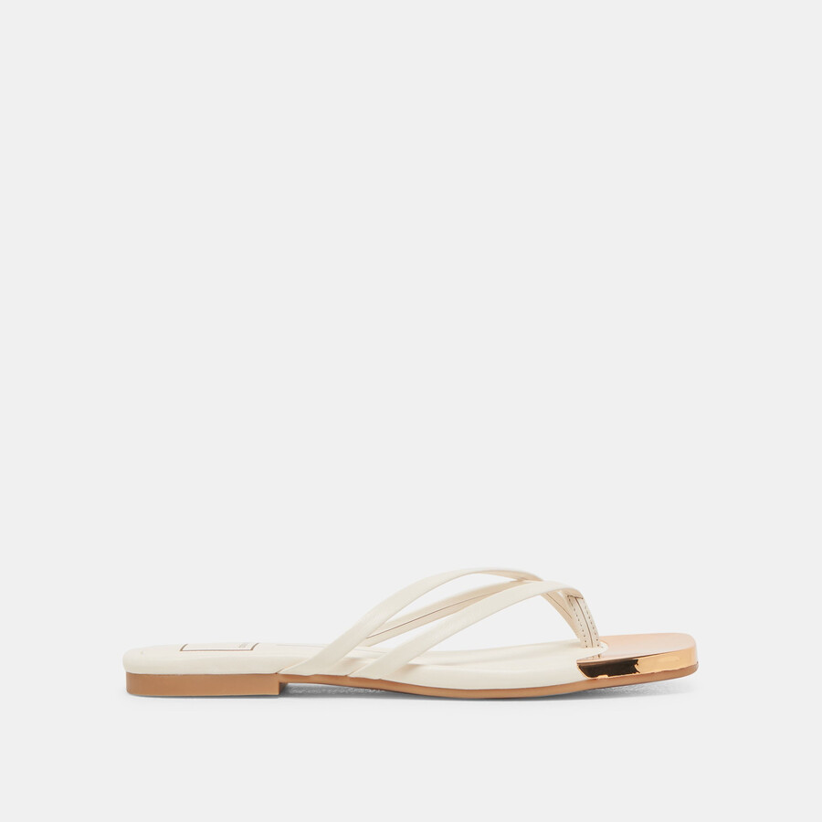 laguna sandalen aus cremefarbenem leder