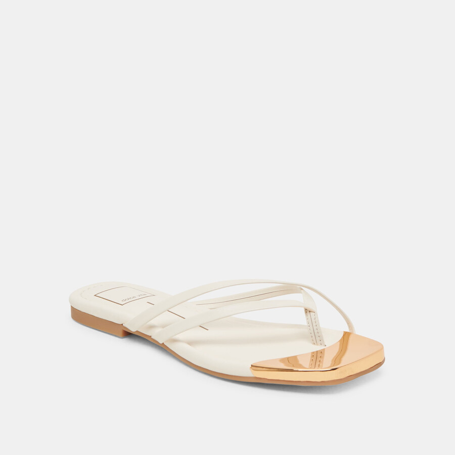 laguna sandalen aus cremefarbenem leder