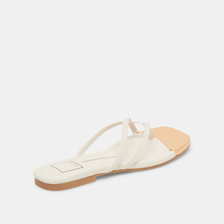 laguna sandalen aus cremefarbenem leder