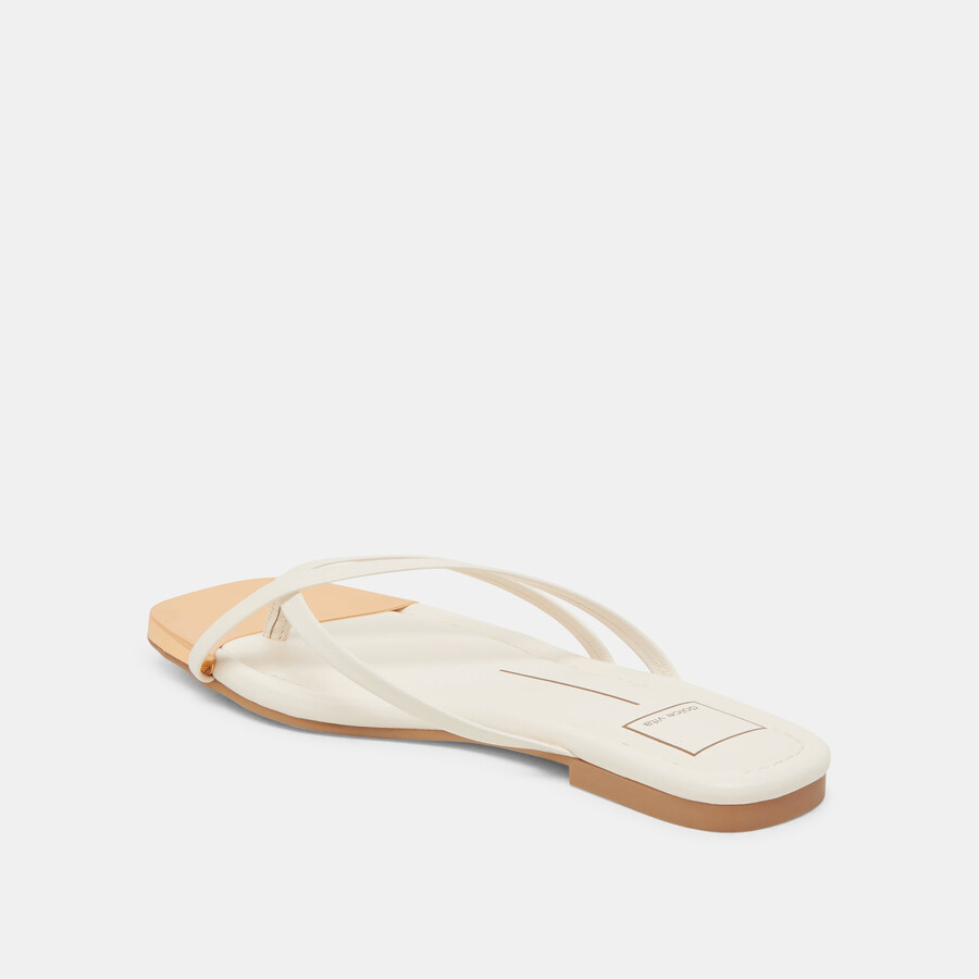 laguna sandalen aus cremefarbenem leder