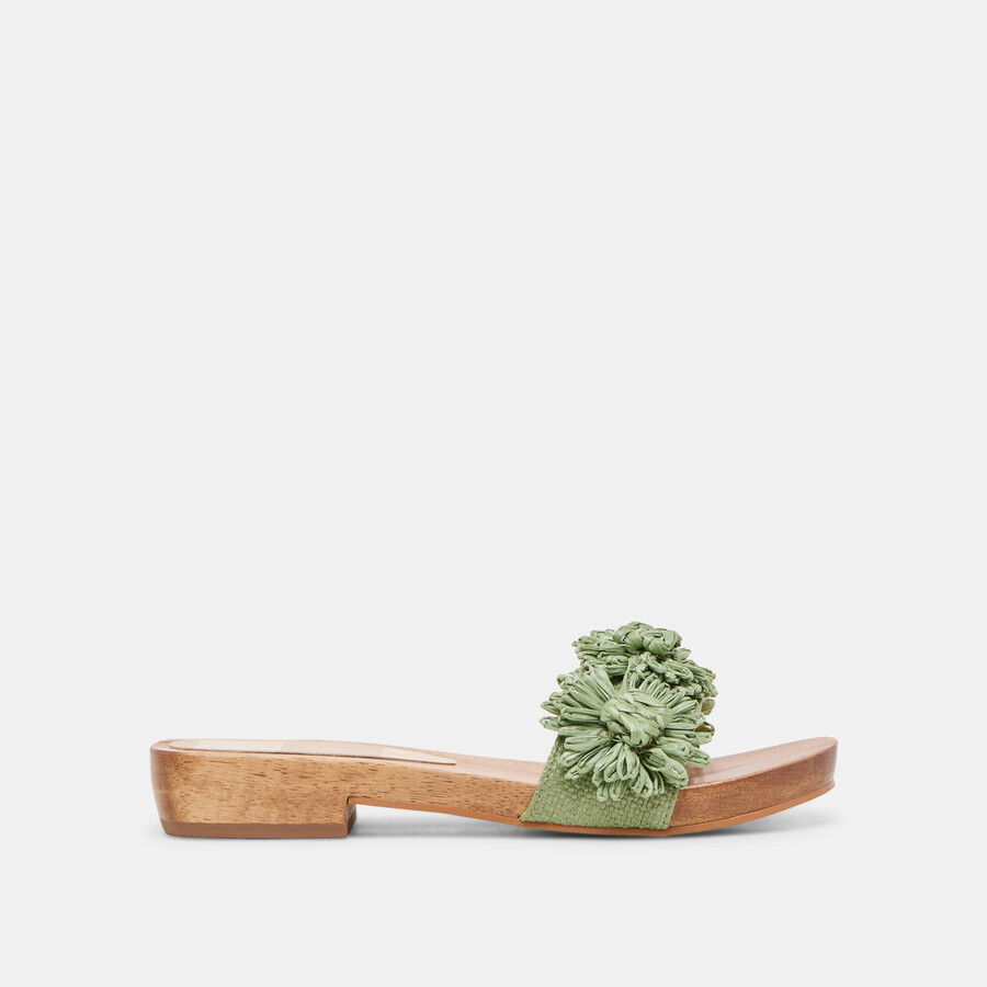 ariena sandalen jade floral raffia