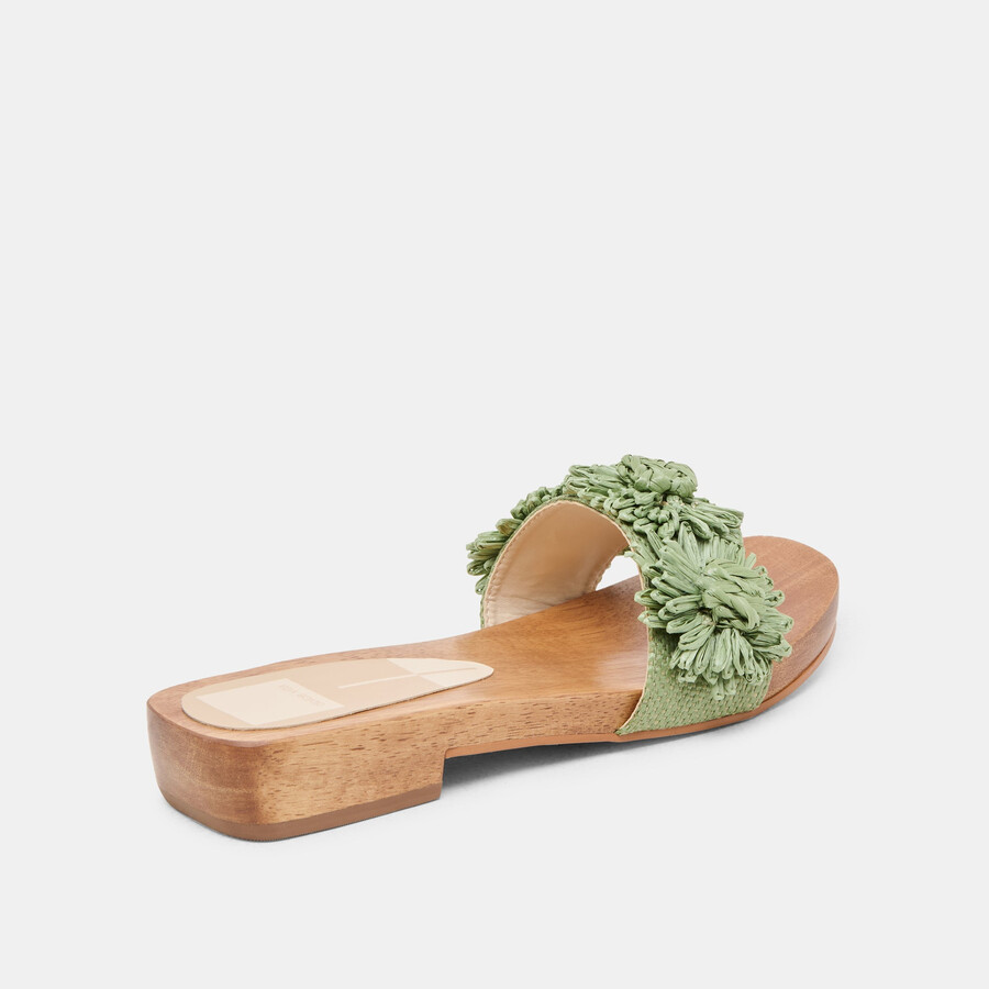 ariena sandalen jade floral raffia