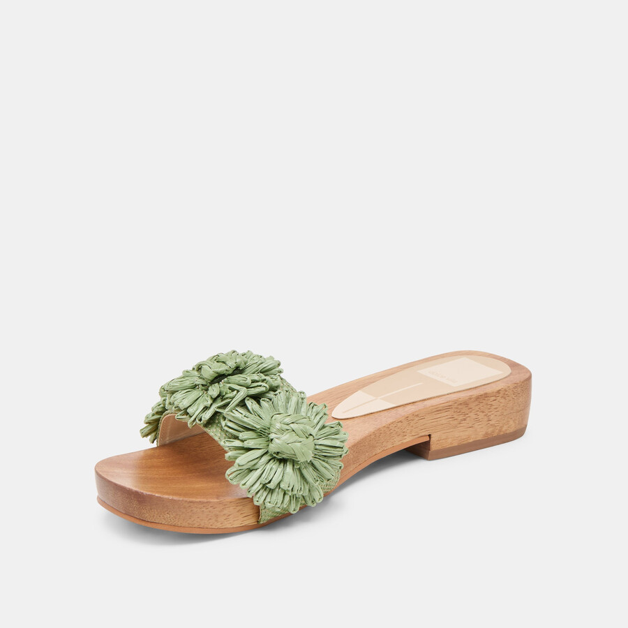 ariena sandalen jade floral raffia