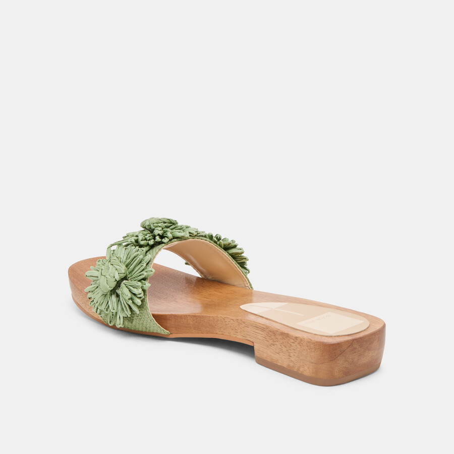 ariena sandalen jade floral raffia