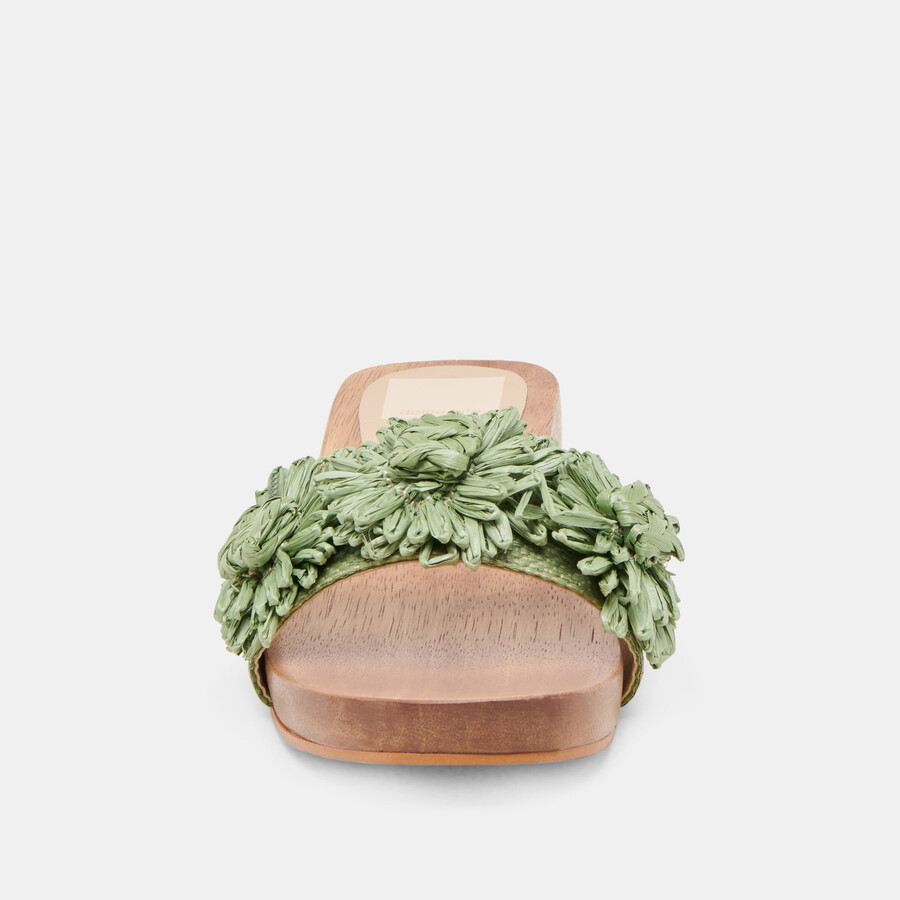 ariena sandalen jade floral raffia