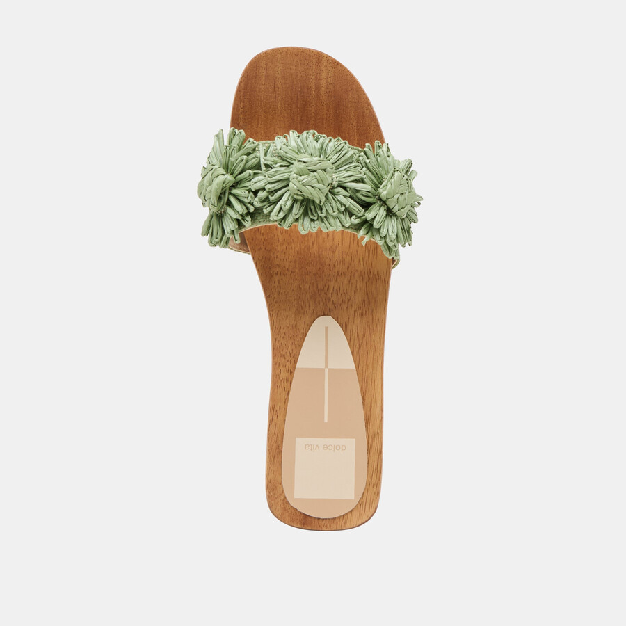 ariena sandalen jade floral raffia