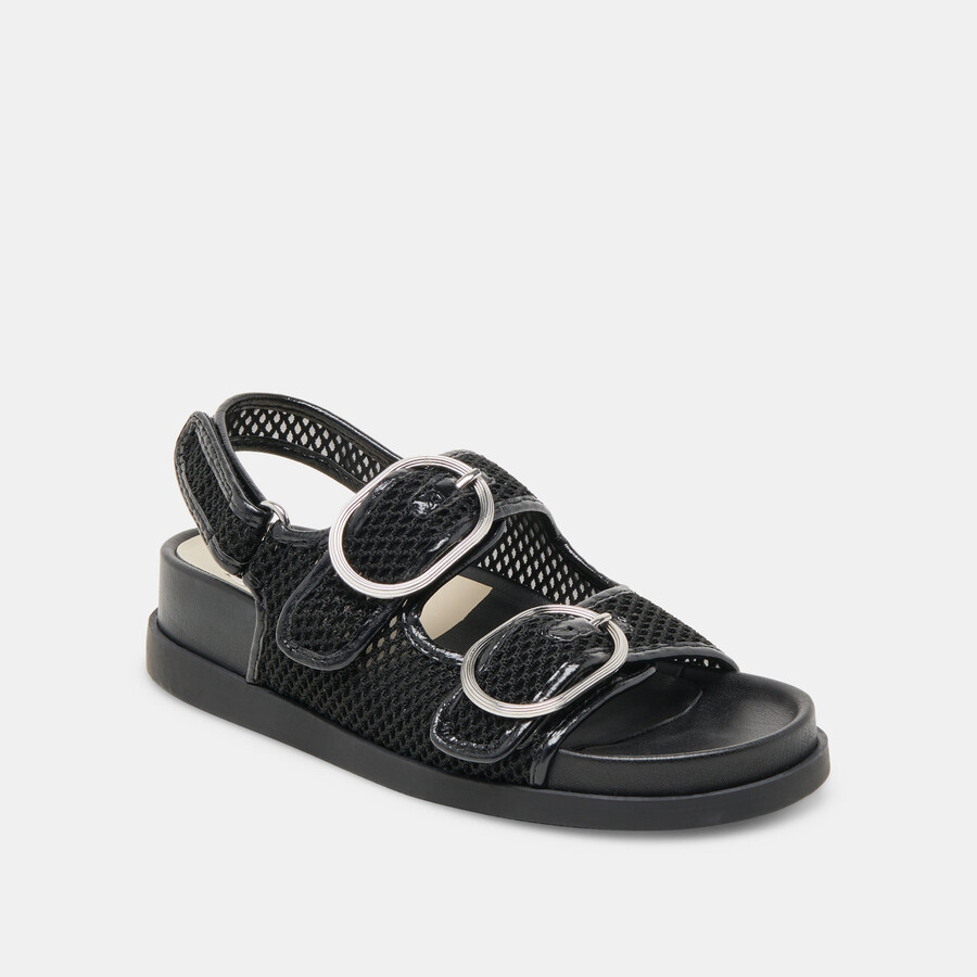 starla mesh-sandalen schwarz gewebtes mesh