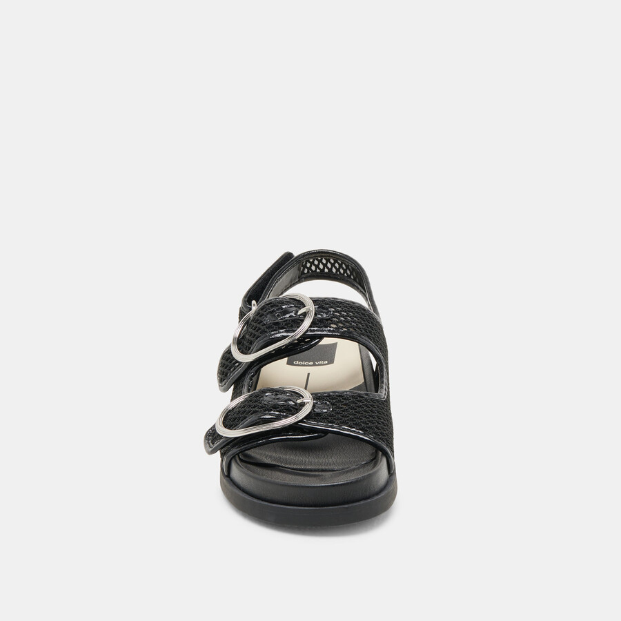 starla mesh-sandalen schwarz gewebtes mesh